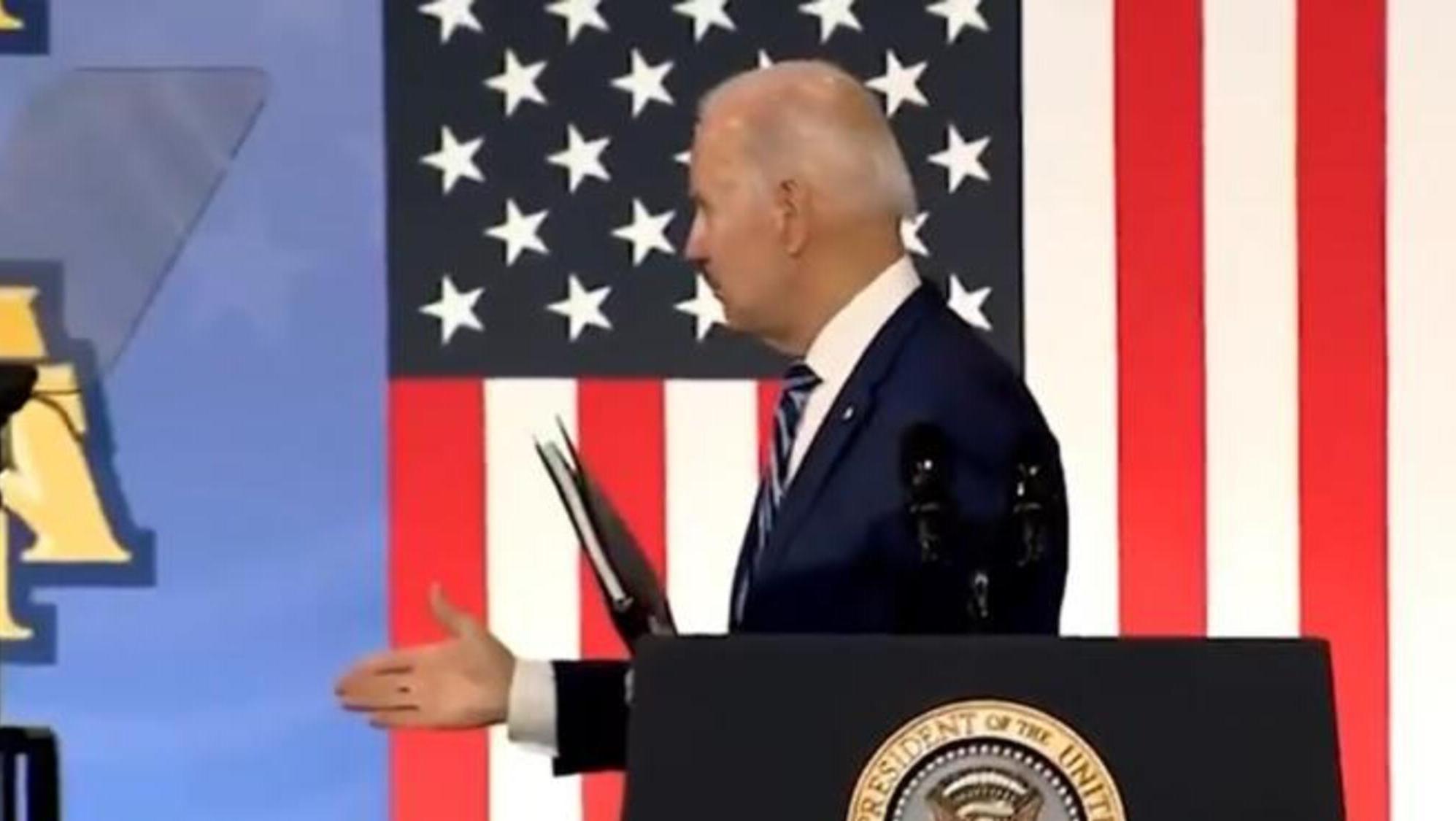 Joe Biden pronunció un discurso en una universidad de Carolina del Norte (Captura de pantalla).