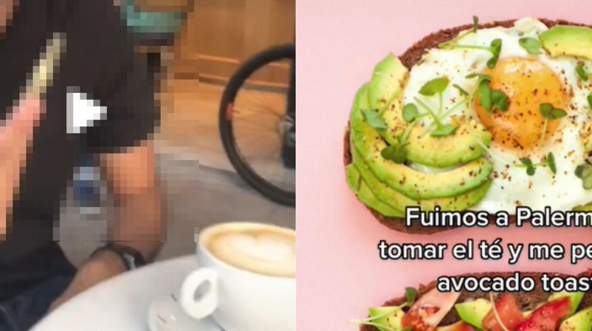 Pidió una tostada de palta y se viralizó en redes sociales. (Captura de pantalla).