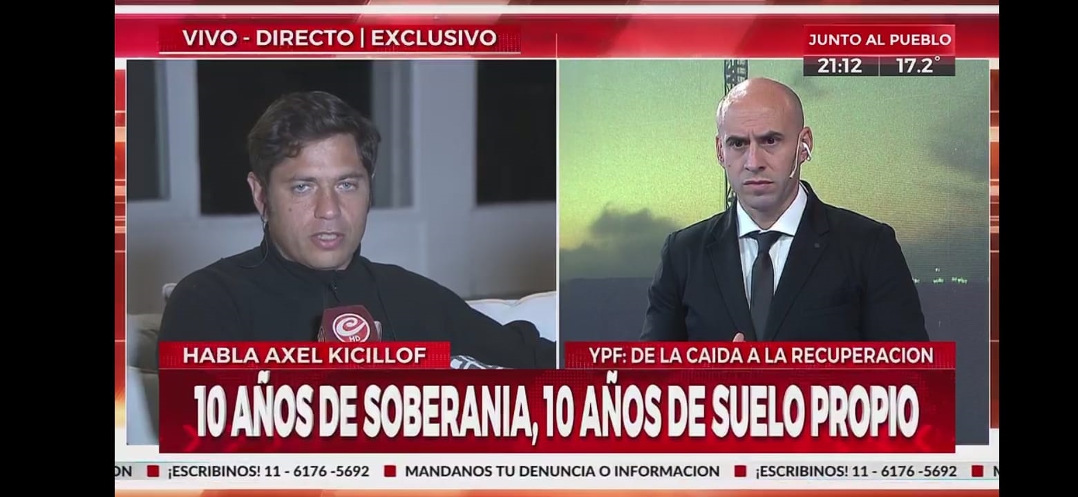 KICILLOF ERA VICEMINISTRO DE ECONOMÍA CUANDO SE REESTATIZÓ EL 51%.