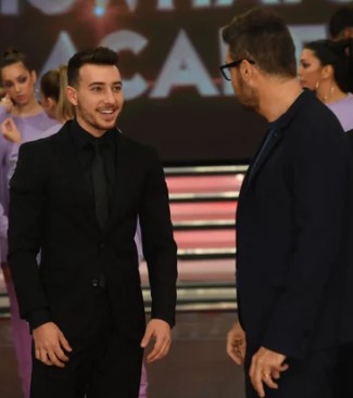 Martín junto a Marcelo Tinelli en 'La Academia'.