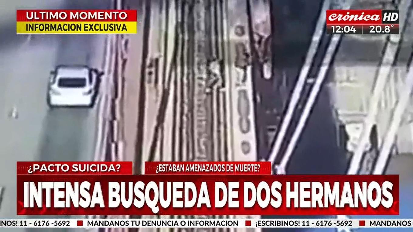 Los dos hermanos se arrojaron del puente Zárate-Brazo Largo y son intensamente buscados (Crónica HD).