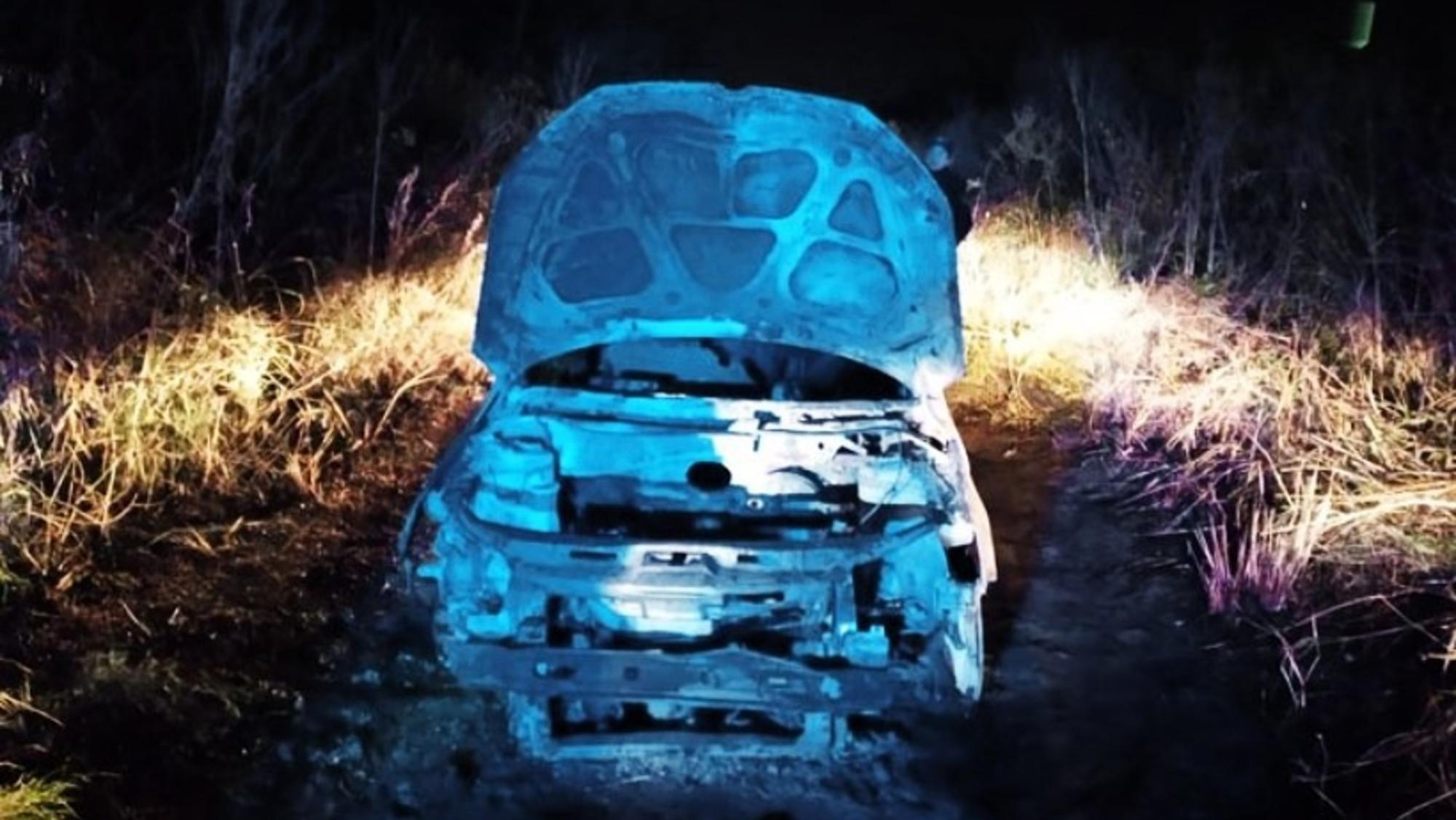 El Volkswagen Gol donde se encontraron los cadáveres incinerados