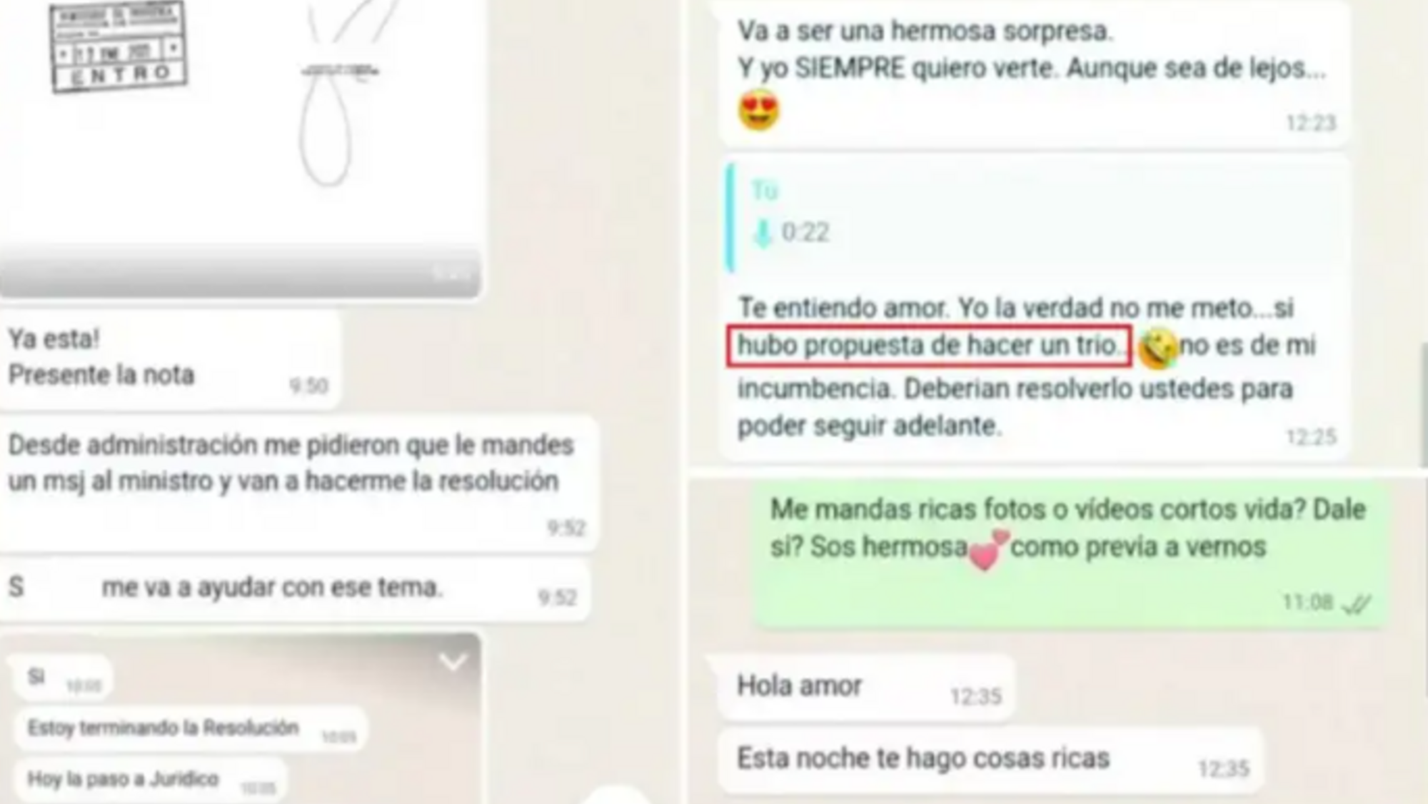 Los chats del escándalo. 