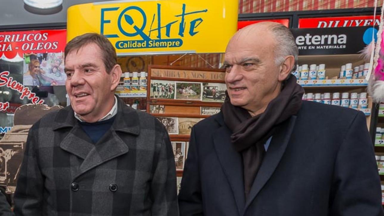 Guillermo Montenegro y Néstor Grindetti en un encuentro en Lanús.