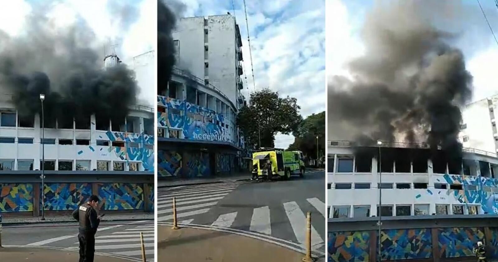 Así ardió en llamas un edificio en La Plata.