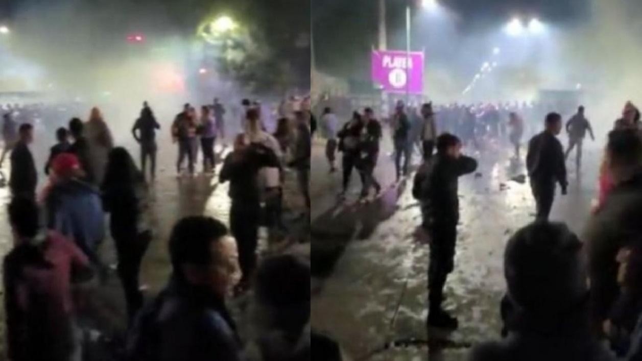 Gente sin entradas ocasionó disturbios en el ingreso al Estadio Único de la Plata minutos antes del show de La Renga (Gentileza 0221).