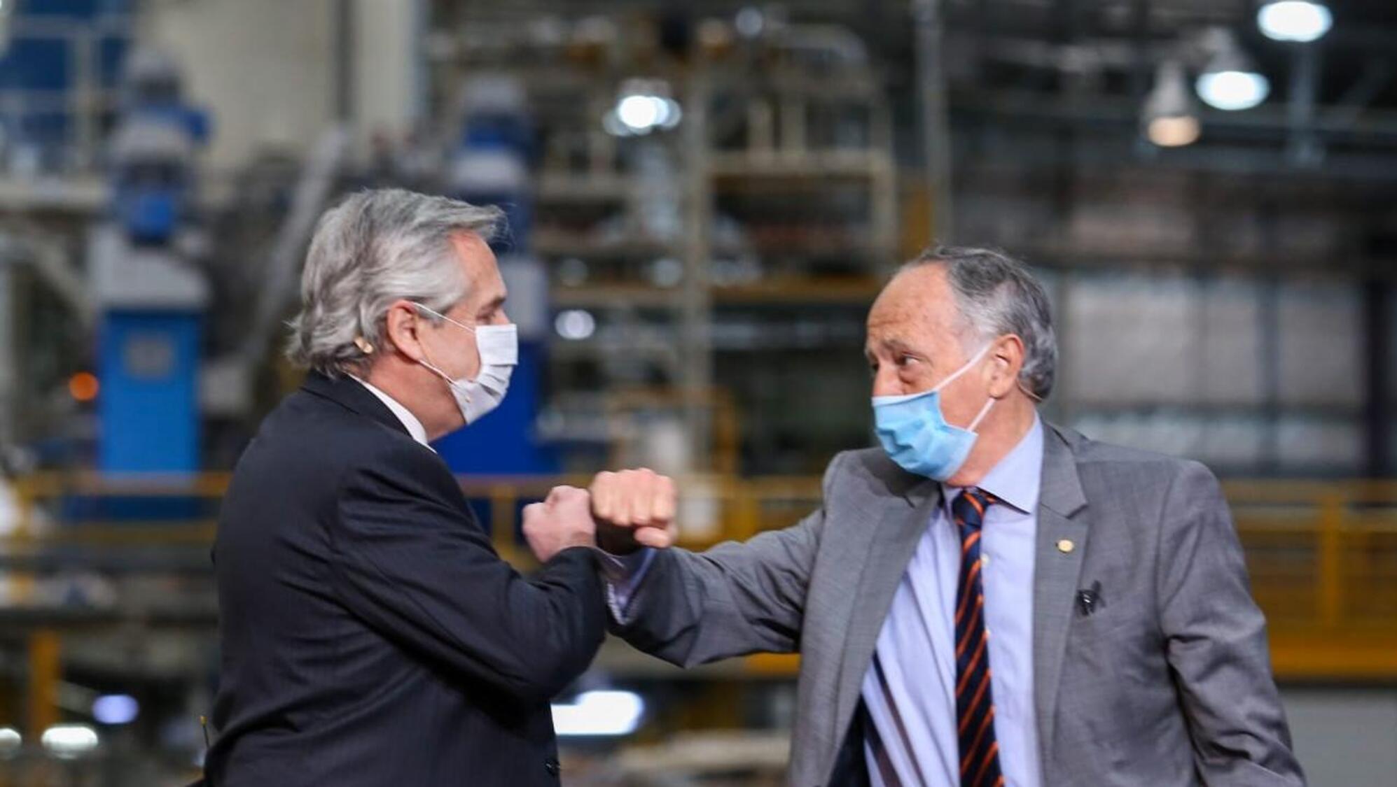 Alberto Fernández y Daniel Funes de Rioja, durante una celebración del Día de la Industria.