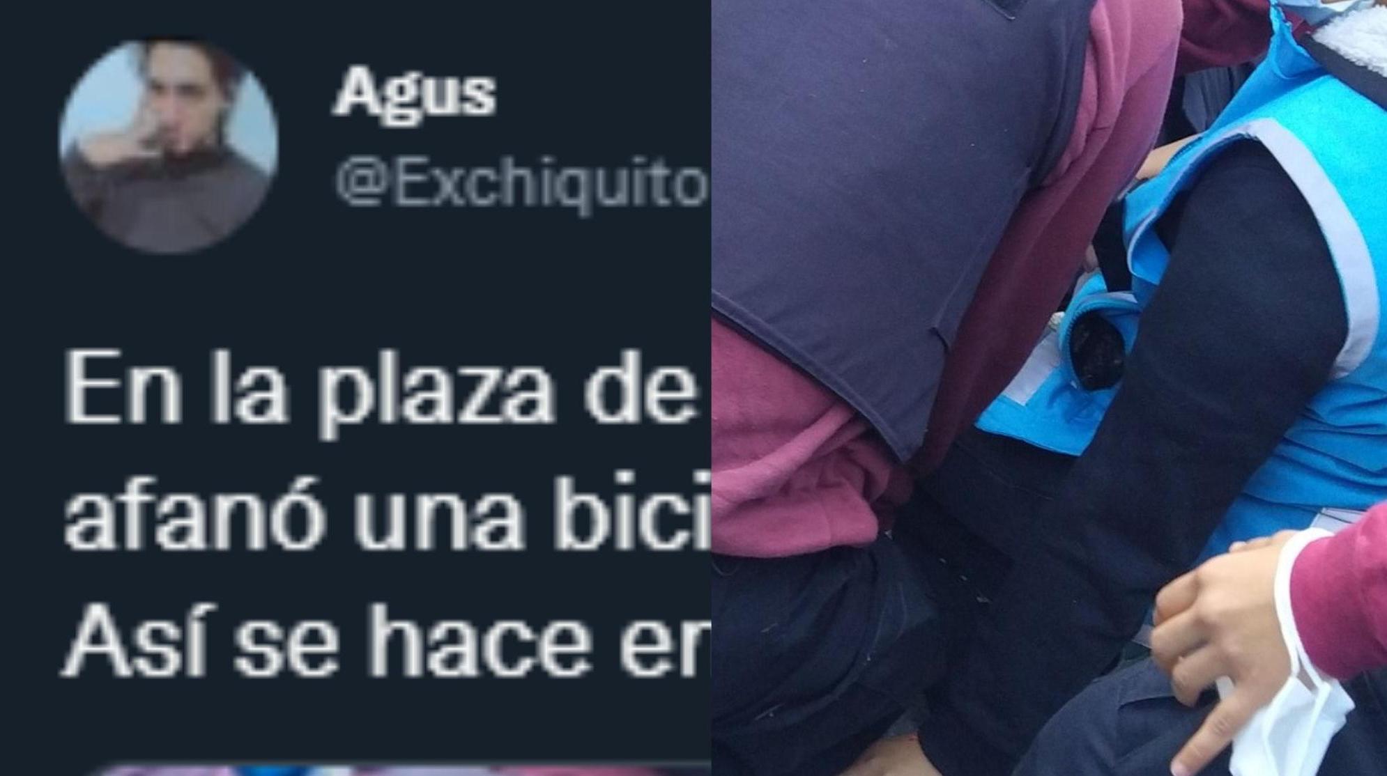 Un grupo de manifestantes atrapó a un ladrón este fin de semana. 