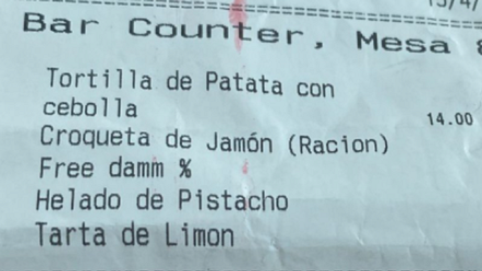 Pidieron un almuerzo para dos y gastaron un dineral. 