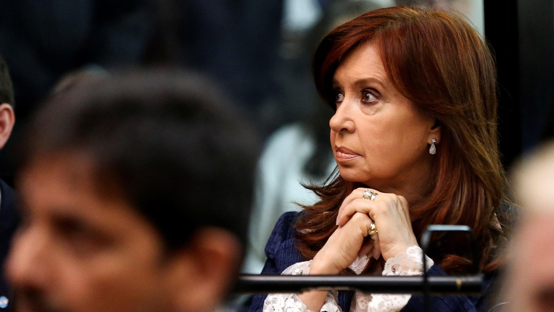 Cristina Kirchner durante su declaración en Comodoro Py por la causa obra pública.