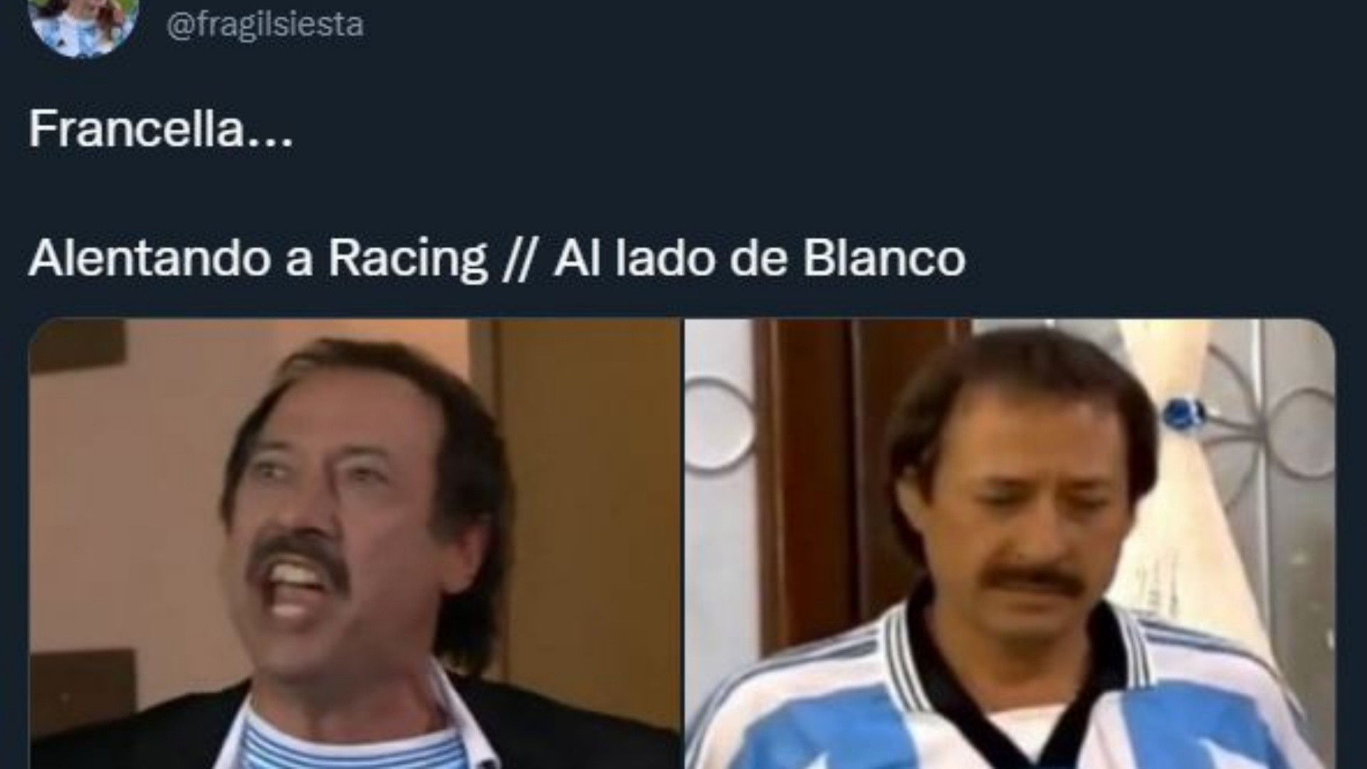 Los memes de Guillermo Francella, los más elegidos por la gente de Racing.