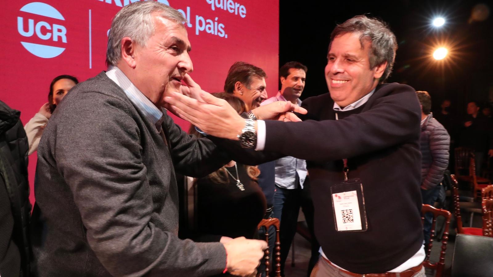 Gerardo Morales y Facundo Manes, en la Convención Nacional de la Unión Cívica Radical.