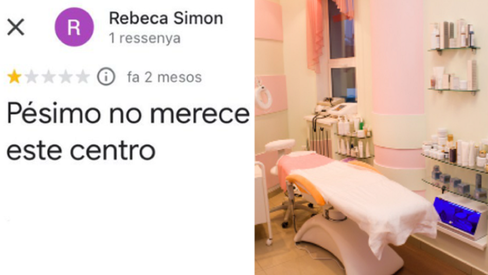 Se armo terrible revuelo en las redes por una mala reseña a un centro de estética. 