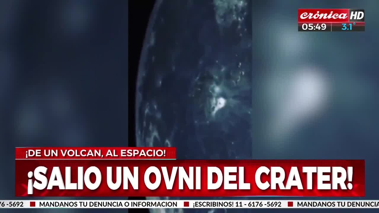 Sorprendente imagen del objeto en el volcán (Captura de TV).