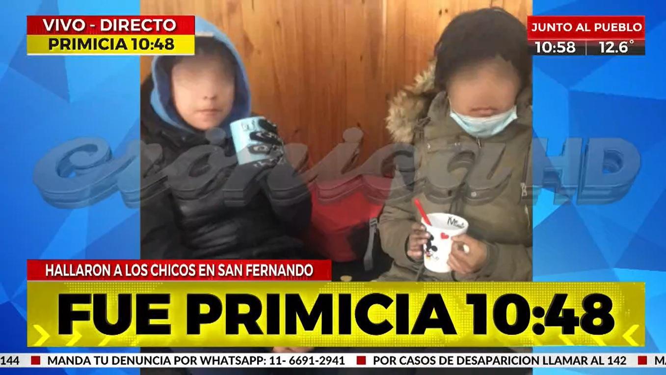 Los chicos aparecieron en San Fernando tras una intensa búsqueda de cuatro días (Crónica HD).