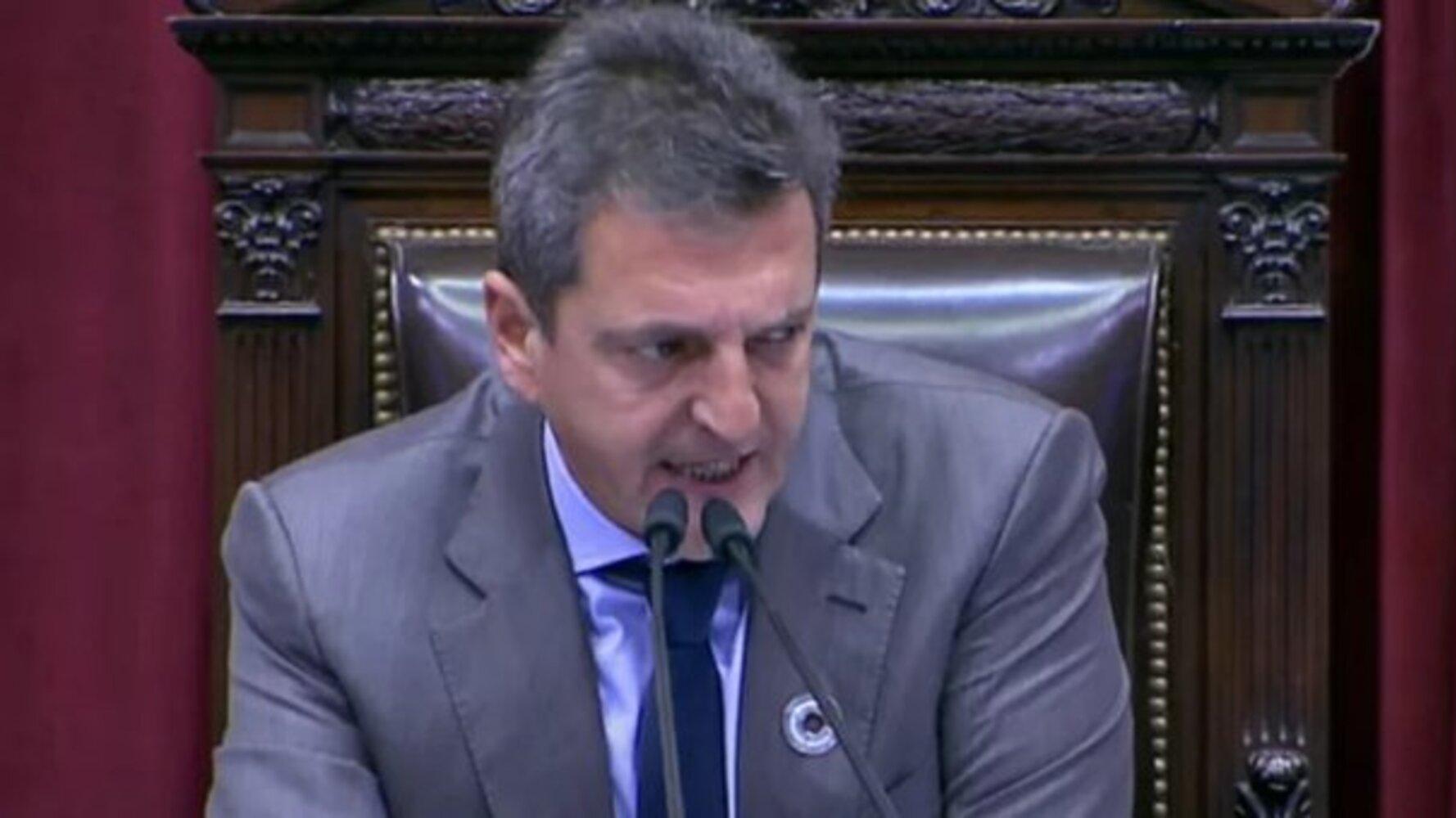 El momento en el que Sergio Massa discute con Fernando Iglesias (Captura de pantalla).