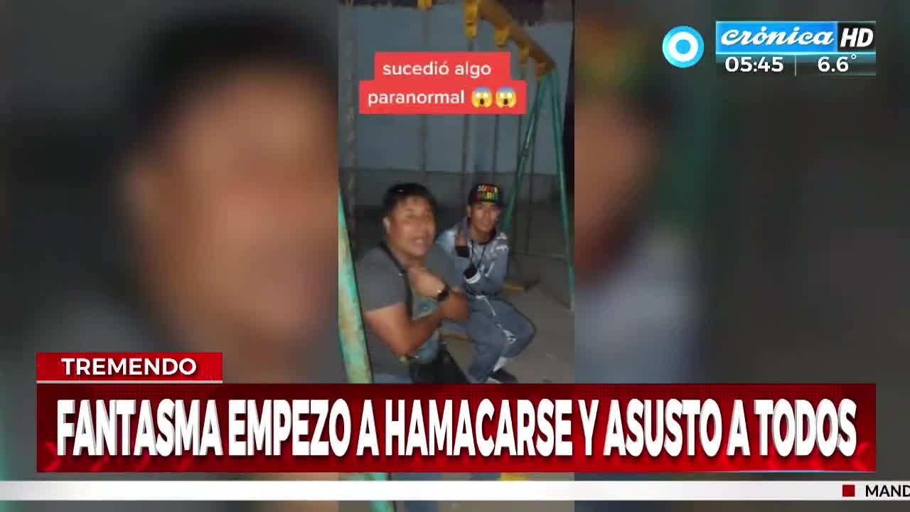 Fantasma empezó a hamacarse y causó terror en dos jóvenes.