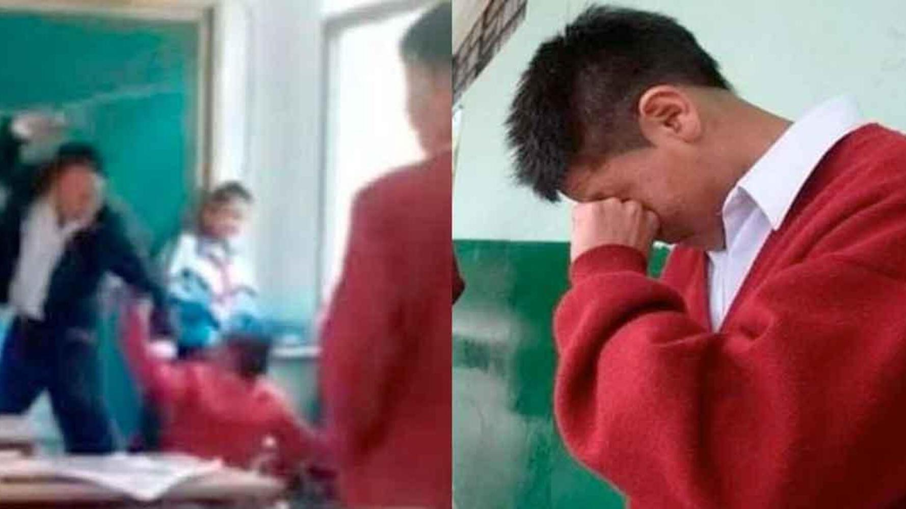 Un docente golpeó a un niño que le hacía bullying a un compañero (Facebook/Marcona Tv).