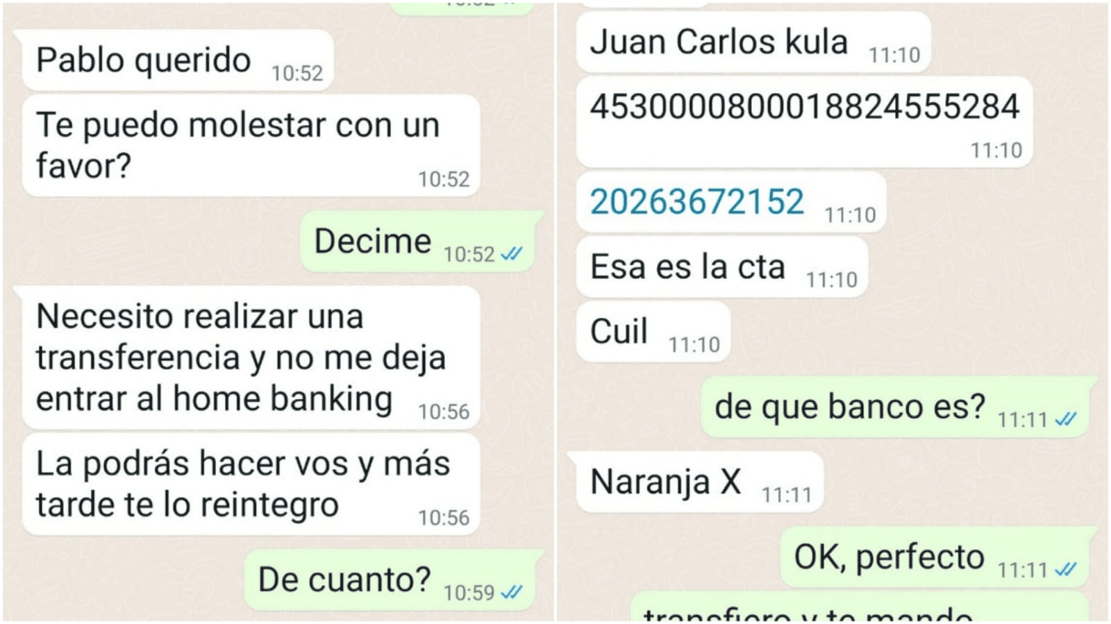 Quisieron estafar a un hombre por WhatsApp y sorprendió con su respuesta.