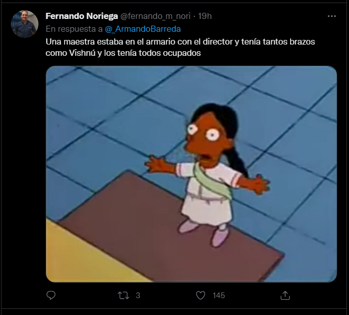 Respuesta a tweet viral de   <a href='https://www.cronica.com.ar/tags/Los Simpson'>Los Simpson</a>.