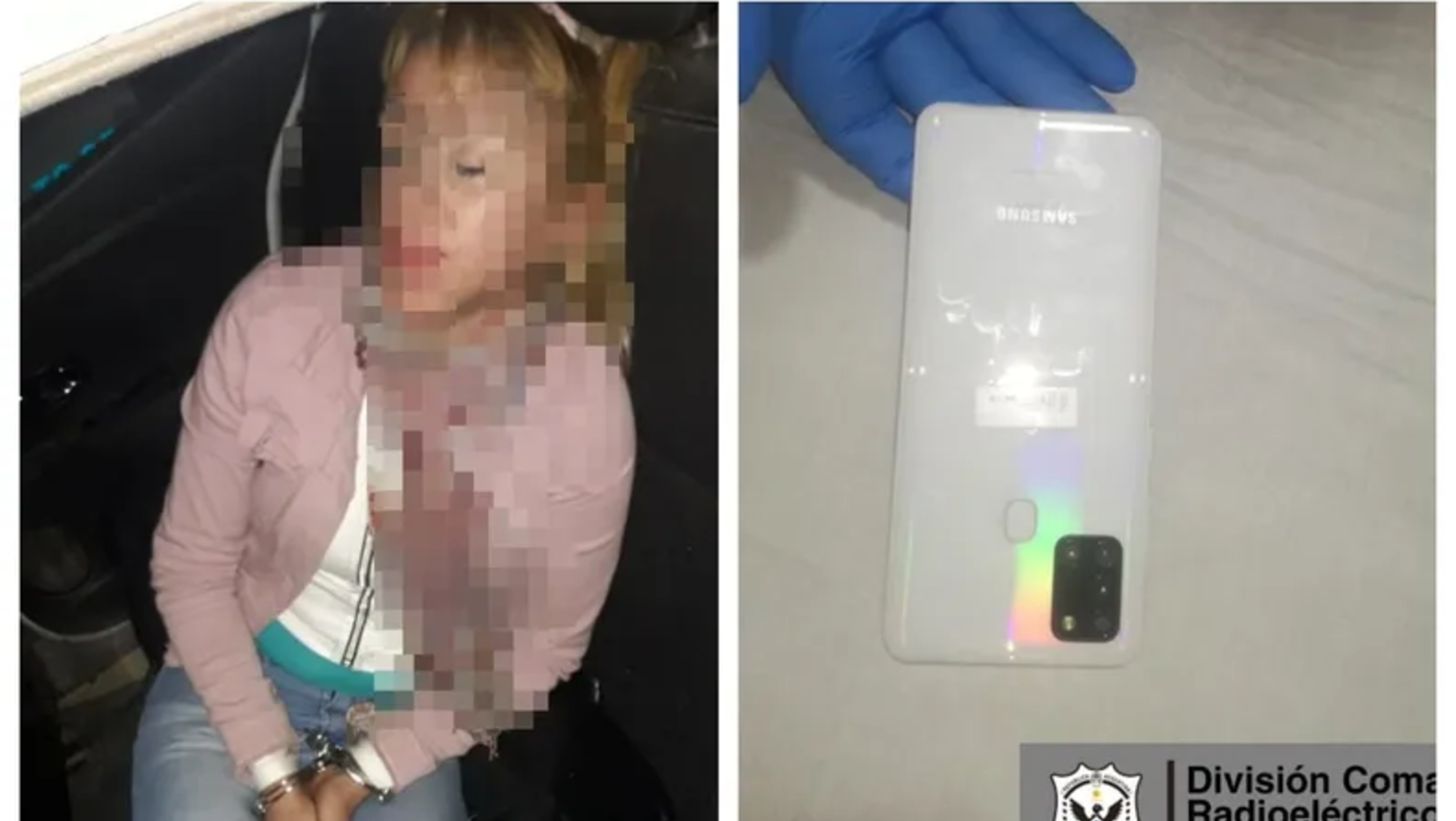 La mujer se había robado el celular de uno de los hombres.