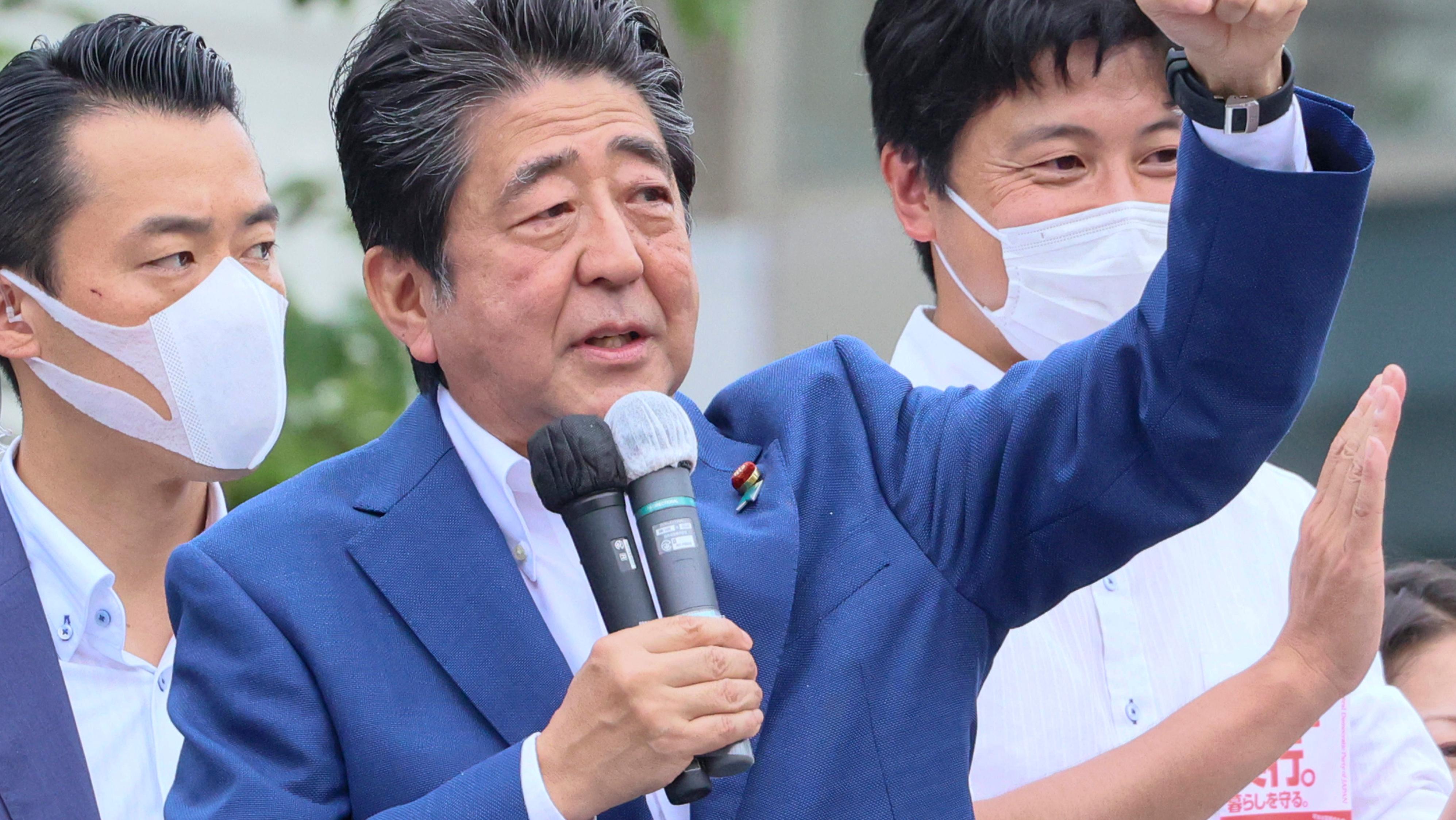 Shinzo Abe estaba dando un discurso al momento de recibir el disparo (Télam).