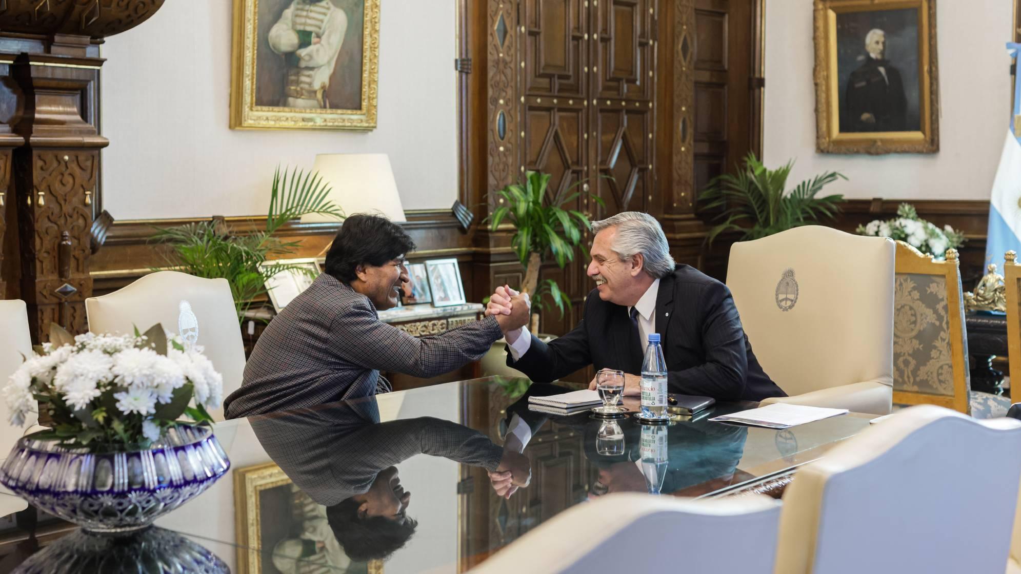 Alberto Fernández recibió al ex mandatario de Bolivia, Evo Morales.