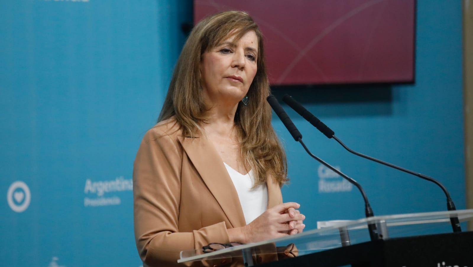 Gabriela Cerruti, portavos de Presidencia, brindó este jueves por la mañana su habitual conferencia de prensa (Captura de pantalla).