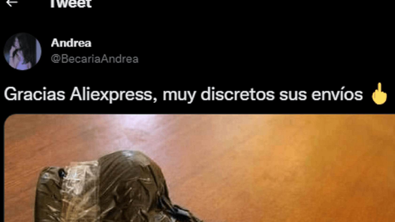 Una usuaria se volvió viral tras compartir el paquete que AliExpress le envió por correo.