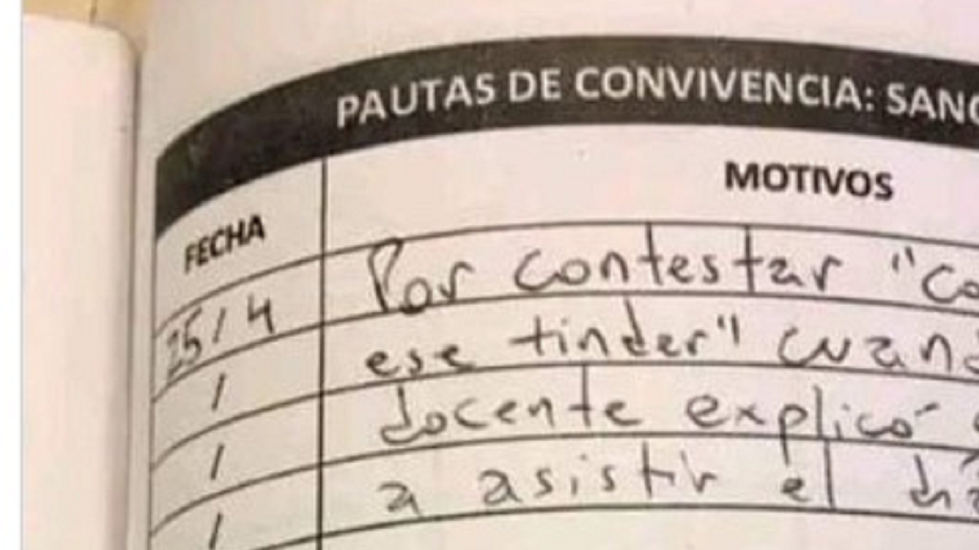 Le tiró un chiste de mal gusto a la profesora de inglés y termino mal.  