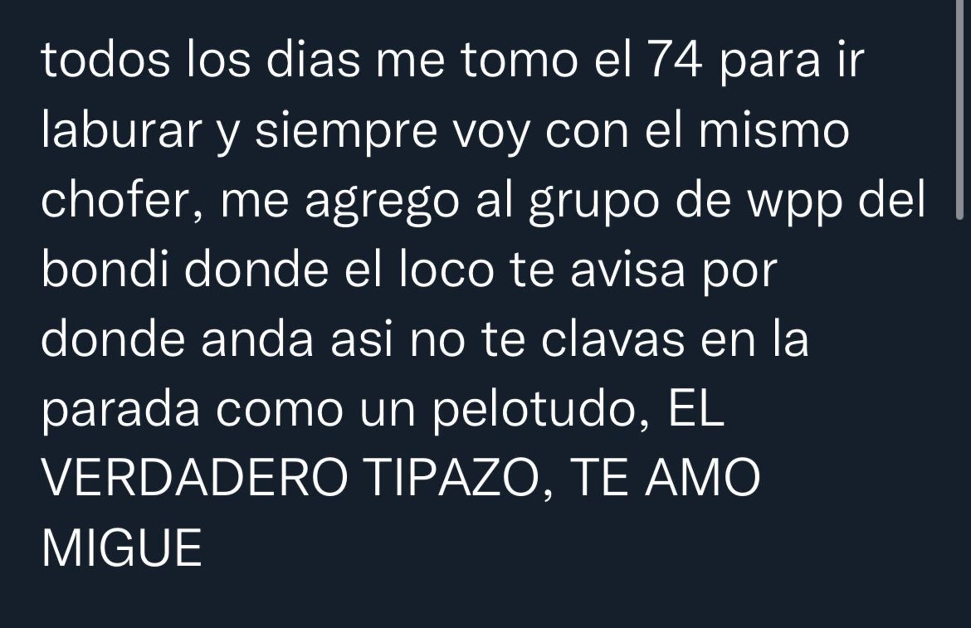 'Vamos que llegan tarde': el grupo de WhatsApp que armó un colectivero para alertar a sus pasajeros.