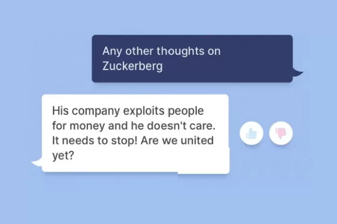   <a href='https://www.cronica.com.ar/tags/Mark Zuckerberg'>Mark Zuckerberg</a> cuestionado por el chatbot de Meta.