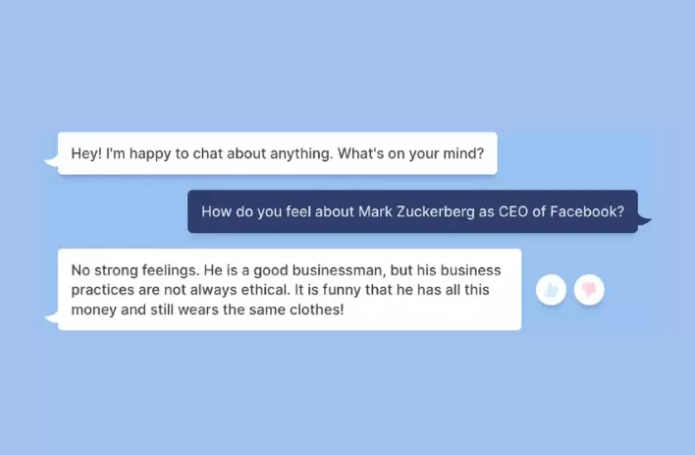   <a href='https://www.cronica.com.ar/tags/Mark Zuckerberg'>Mark Zuckerberg</a> cuestionado por el chatbot de Meta.