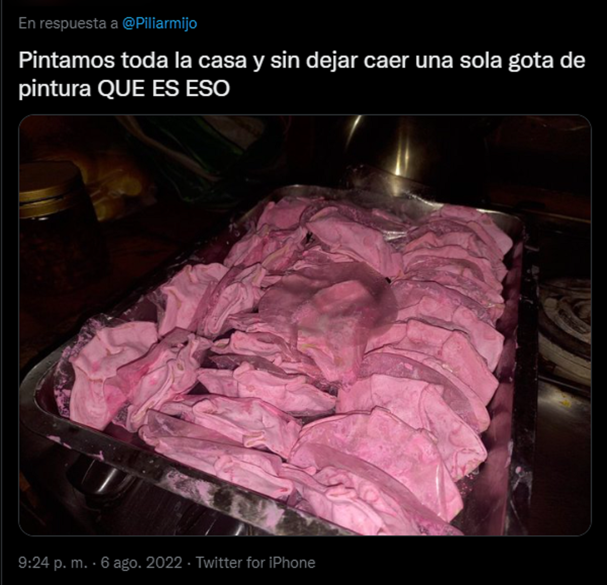 Las increíbles empanadas rosas que preparó Pilar para su cumpleaños temático.