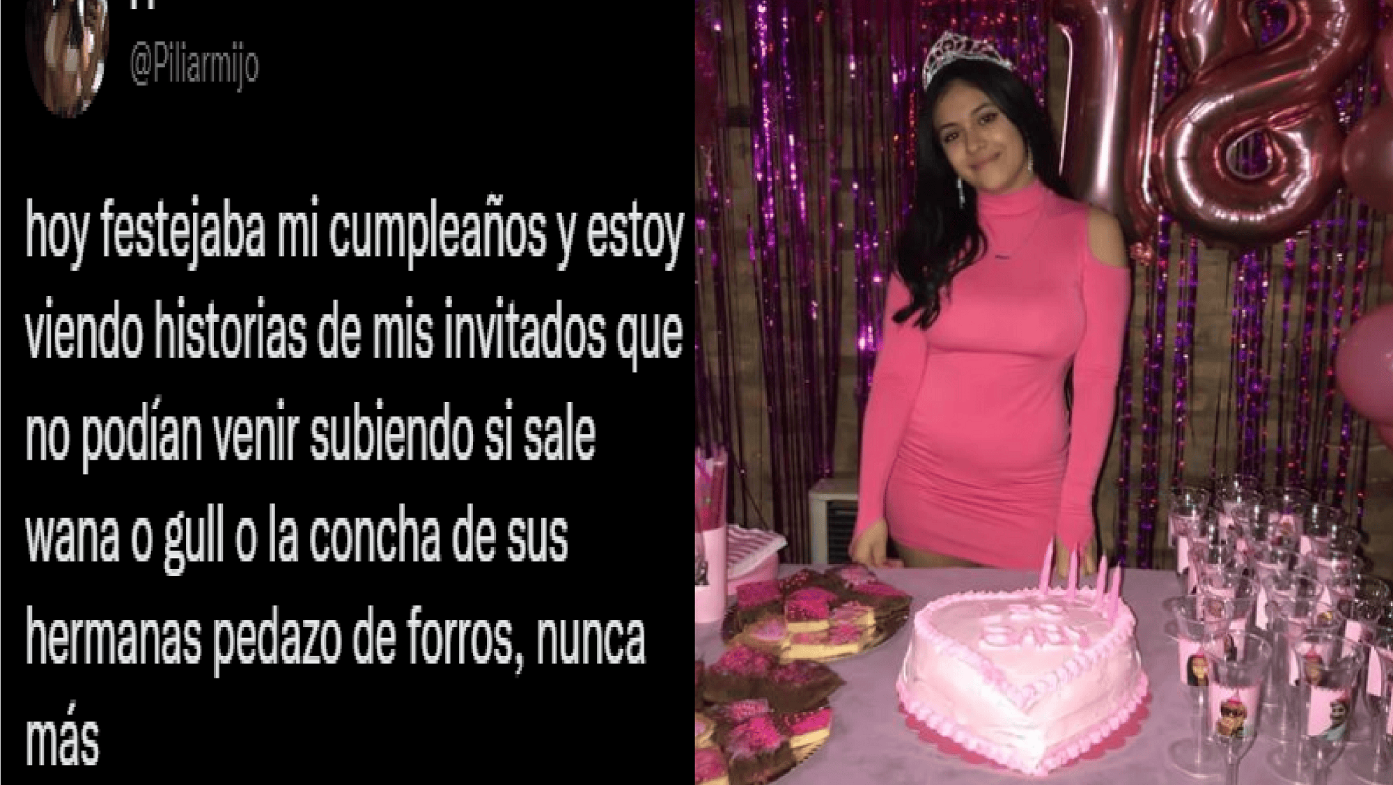 Pilar Armijo quería festejar su cumpleaños con sus amigos pero no fue nadie.