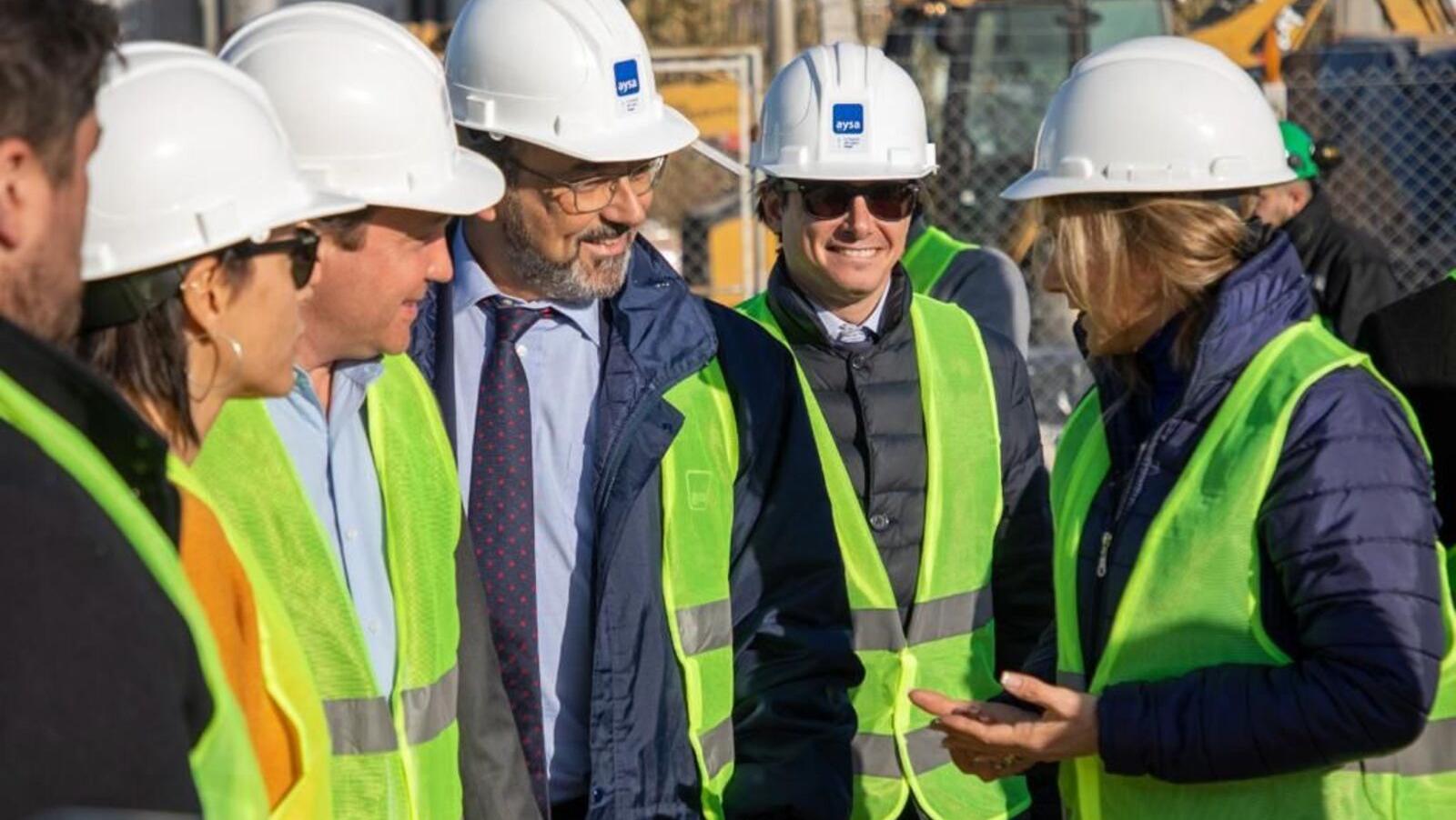 Malena Galmarini, al encabezar la recorrida por la mega obra de Sistema Agua Sur.