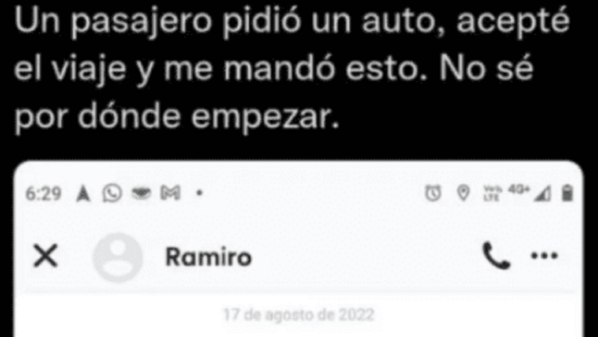 Twitter: la propuesta indecente que le hicieron a un conductor cordobés.