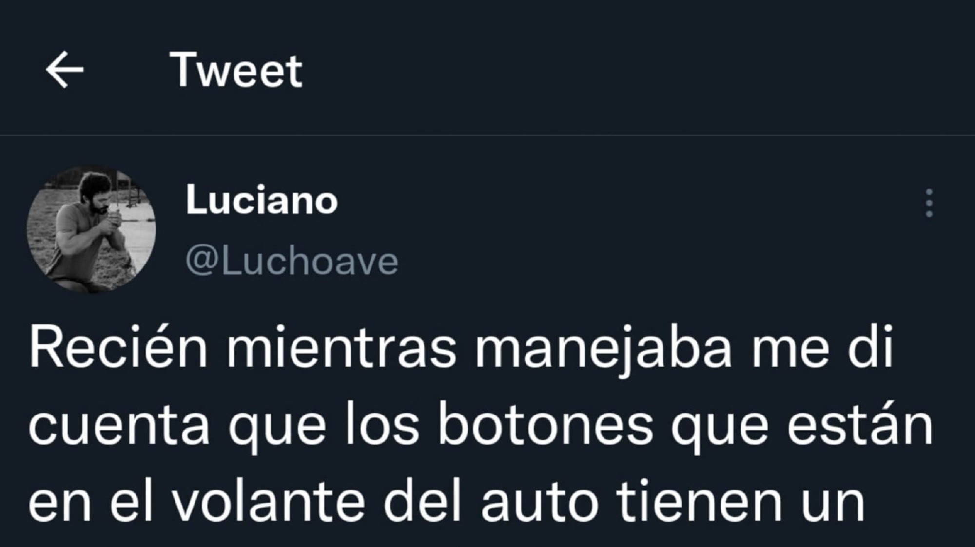 La absurda deducción de un hombre mientras manejaba. 