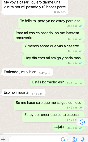 Chat de   <a href='https://www.cronica.com.ar/tags/WhatsApp'>WhatsApp</a> entre ex novios que es viral en   <a href='https://www.cronica.com.ar/tags/Twitter'>Twitter</a>.