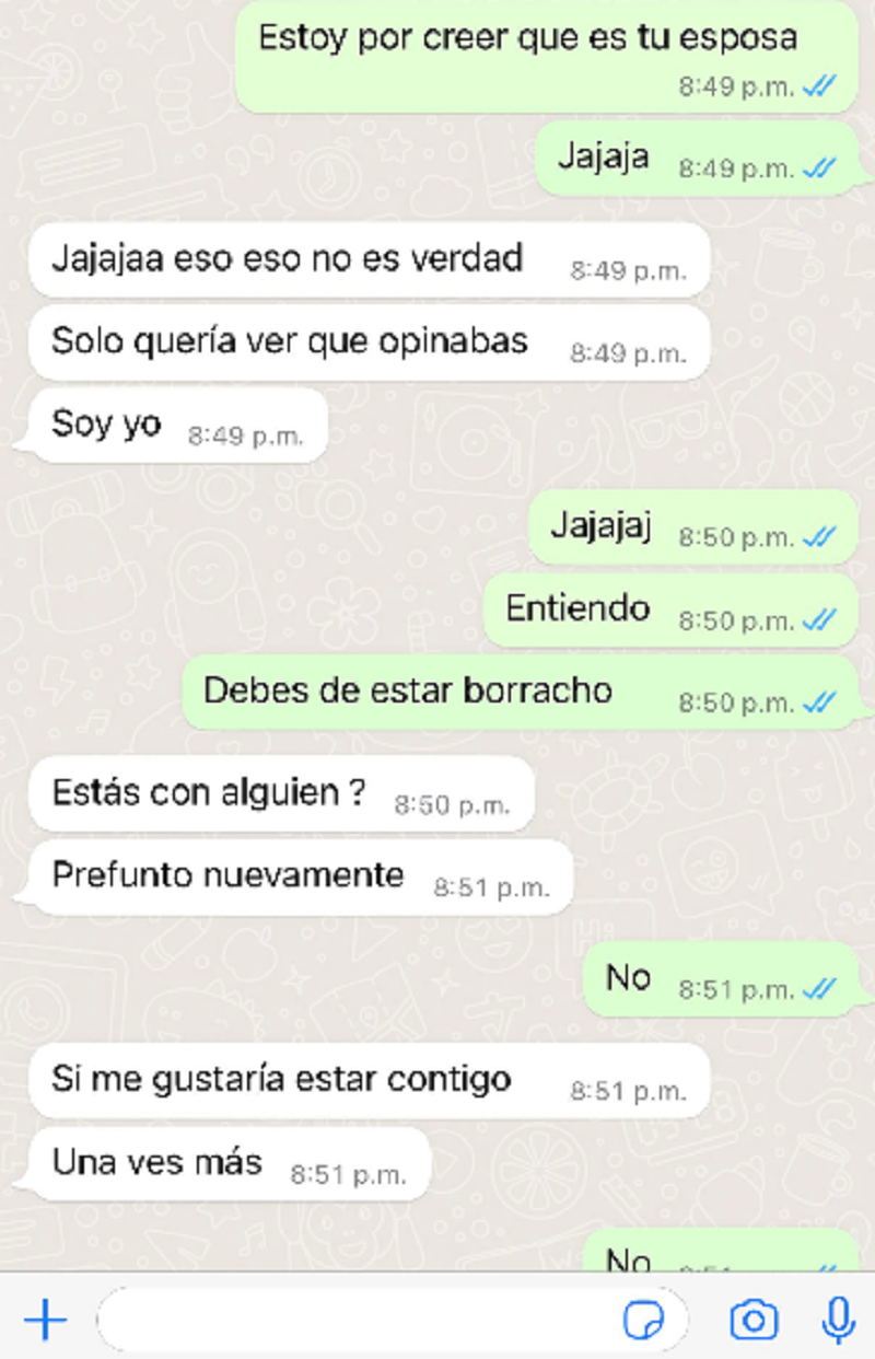 Chat de   <a href='https://www.cronica.com.ar/tags/WhatsApp'>WhatsApp</a> entre ex novios que es viral en   <a href='https://www.cronica.com.ar/tags/Twitter'>Twitter</a>.