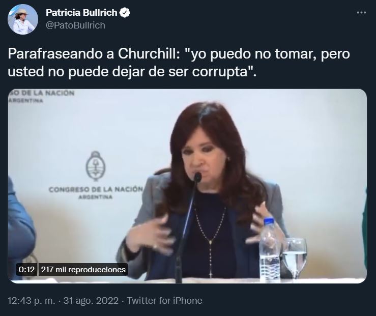 Tuit Patricia Bullrich