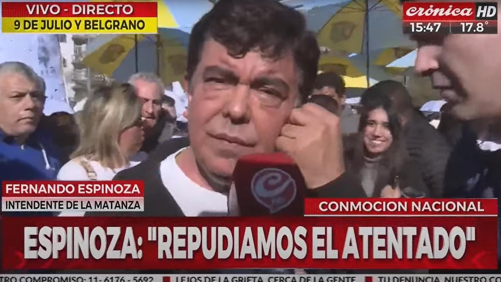 Fernando Espinoza en la marcha de apoyo a Cristina: 