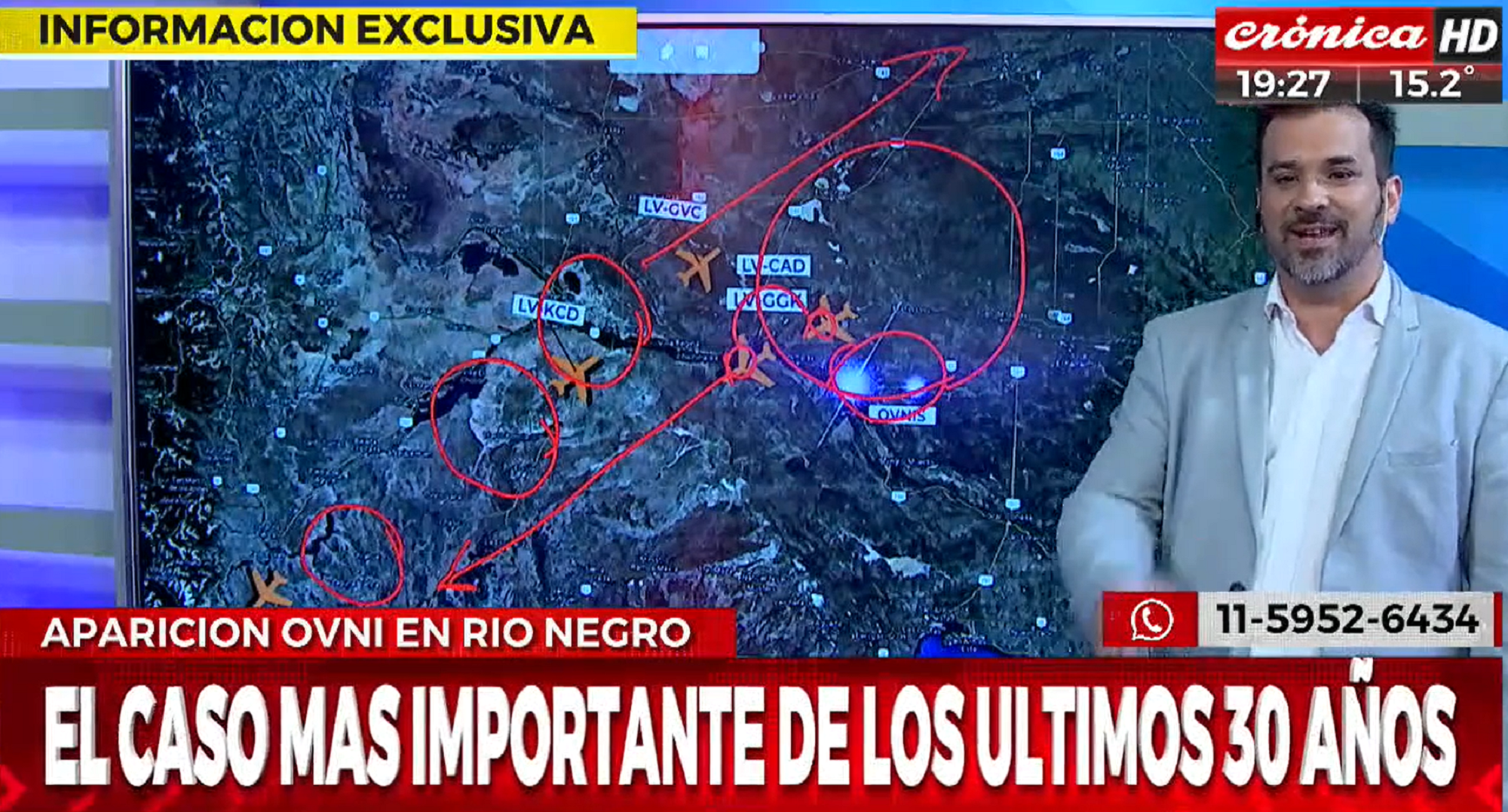 Imágenes del lugar donde los pilotos de   <a href='https://www.cronica.com.ar/tags/Aerolíneas Argentinas'>Aerolíneas Argentinas</a> vieron los ovnis sobre el cielo.