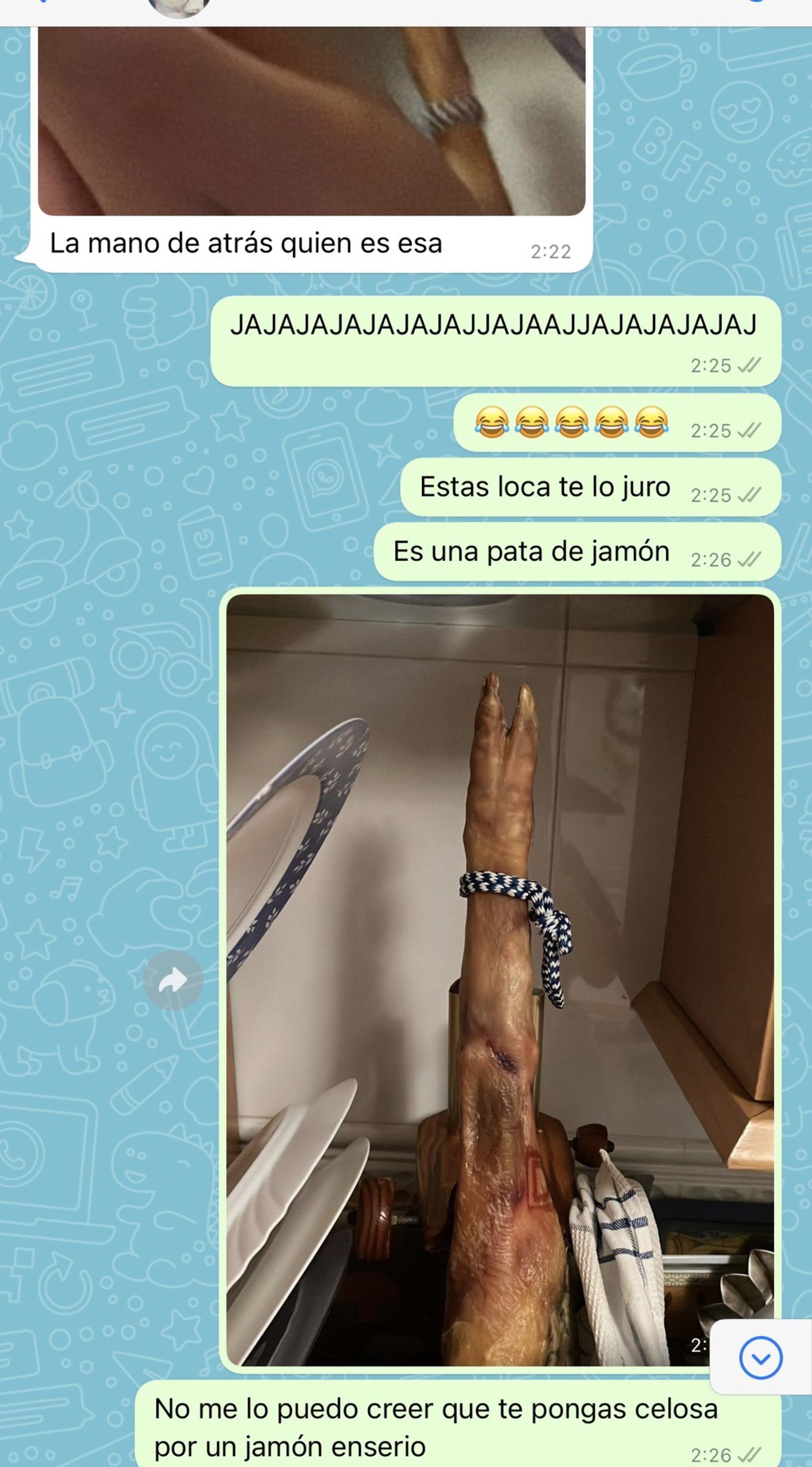 Nadie se imaginó que lo que ella creyó que era el brazo de una mujer, en realidad era una pata de jamón.