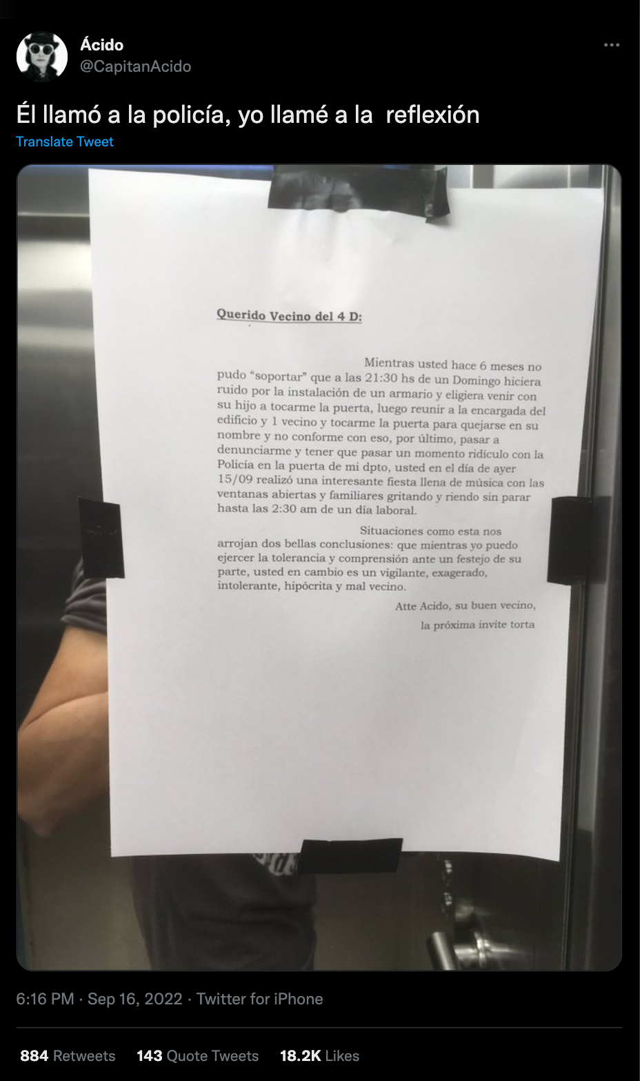 La carta que causó un revuelo en   <a href='https://www.cronica.com.ar/tags/Twitter'>Twitter</a>.