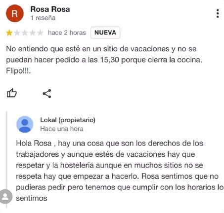 La increíble respuesta del dueño de un restaurante frente a un insólita crítica.