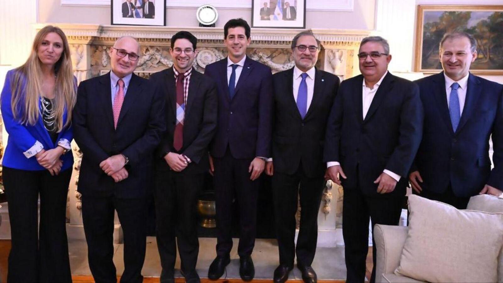 Los funcionarios argentinos, durante la reunión con los representantes de la comunidad judía en Estados Unidos.