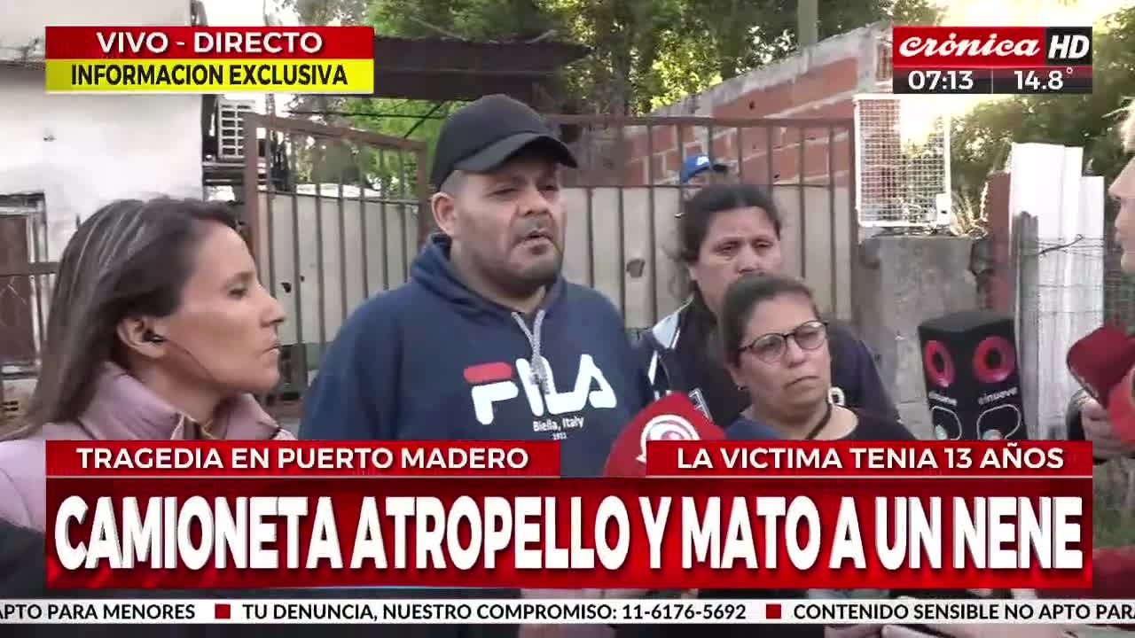 La familia del nene fallecido en un siniestro en   <a href='https://www.cronica.com.ar/tags/Puerto Madero'>Puerto Madero</a> exigió Justicia ante un móvil de Crónica HD.