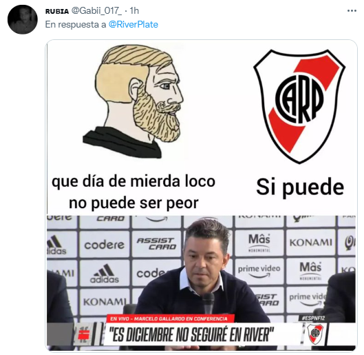 Marcelo Gallardo anunció su salida de   <a href='https://www.cronica.com.ar/tags/River'>River</a> y estallaron los memes.