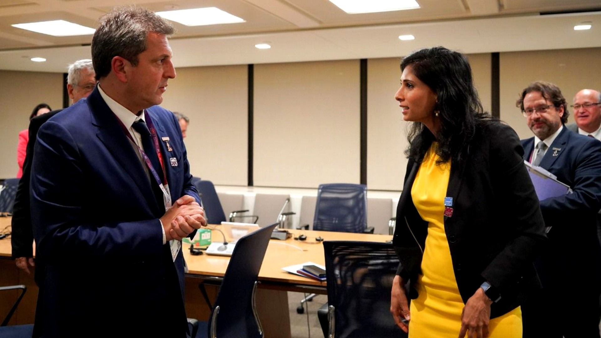 Cumbre entre Sergio Massa y Gita Gopinath, subdirectora gerente del Fondo Monetario Internacional.